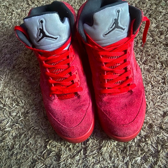 Jordan, five shoes, red, and black and silver on it - Picture 3 of 4